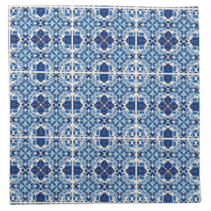 Mediterranean Tiles, Portuguese, Azulejo, Majolica Cloth Napkin