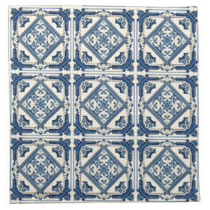 Mediterranean Tiles, Portuguese, Azulejo, Majolica Cloth Napkin