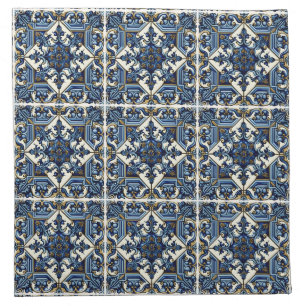Mediterranean Tiles, Portuguese, Azulejo, Majolica Cloth Napkin