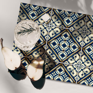Mediterranean Tiles, Portuguese, Azulejo, Majolica Cloth Placemat