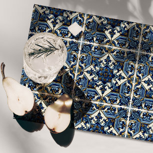 Mediterranean Tiles, Portuguese, Azulejo, Majolica Cloth Placemat
