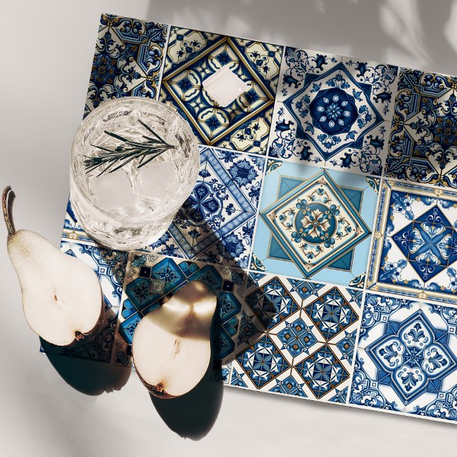 Mediterranean Tiles, Portuguese, Azulejo, Majolica Cloth Placemat (Creator Uploaded)