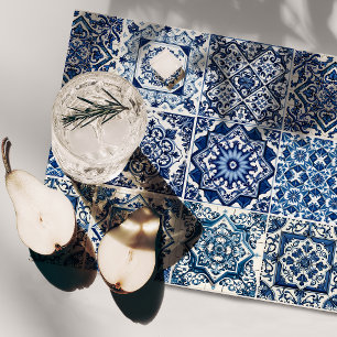 Mediterranean Tiles, Portuguese, Azulejo, Majolica Cloth Placemat