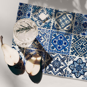 Mediterranean Tiles, Portuguese, Azulejo, Majolica Cloth Placemat