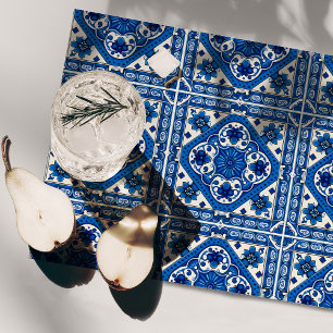 Mediterranean Tiles, Portuguese, Azulejo, Majolica Cloth Placemat