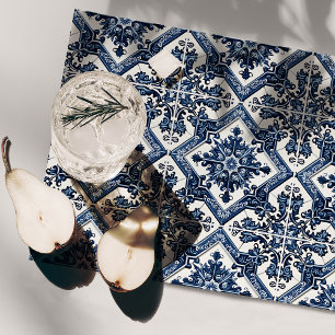 Mediterranean Tiles, Portuguese, Azulejo, Majolica Cloth Placemat