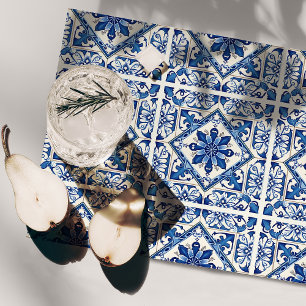 Mediterranean Tiles, Portuguese, Azulejo, Majolica Cloth Placemat