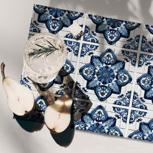 Mediterranean Tiles, Portuguese, Azulejo, Majolica Cloth Placemat