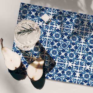 Mediterranean Tiles, Portuguese, Azulejo, Majolica Cloth Placemat