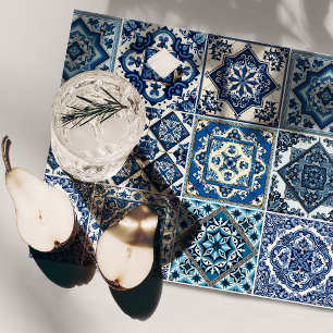 Mediterranean Tiles, Portuguese, Azulejo, Majolica Cloth Placemat