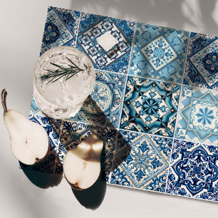 Mediterranean Tiles, Portuguese, Azulejo, Majolica Cloth Placemat