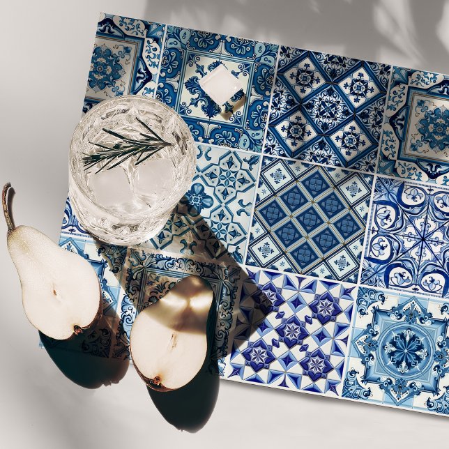 Mediterranean Tiles, Portuguese, Azulejo, Majolica Cloth Placemat (Creator Uploaded)