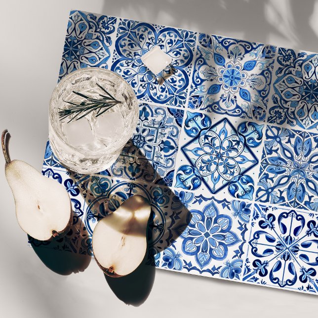 Mediterranean Tiles, Portuguese, Azulejo, Majolica Cloth Placemat (Creator Uploaded)