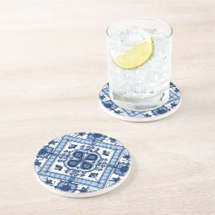 Mediterranean Tiles, Portuguese, Azulejo, Majolica Coaster