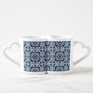 Mediterranean Tiles, Portuguese, Azulejo, Majolica Coffee Mug Set