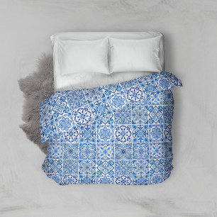 Mediterranean Tiles, Portuguese, Azulejo, Majolica Duvet Cover