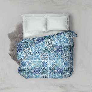Mediterranean Tiles, Portuguese, Azulejo, Majolica Duvet Cover