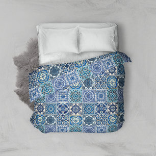 Mediterranean Tiles, Portuguese, Azulejo, Majolica Duvet Cover