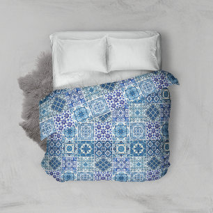 Mediterranean Tiles, Portuguese, Azulejo, Majolica Duvet Cover