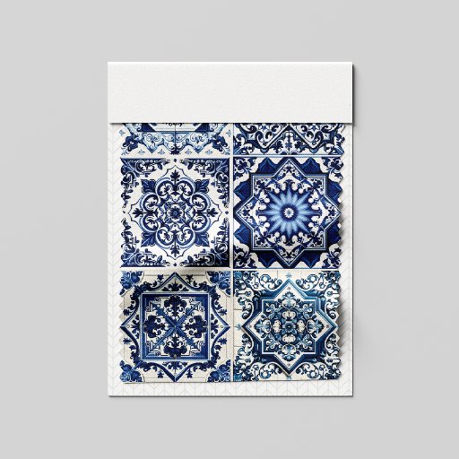 Mediterranean Tiles, Portuguese, Azulejo, Majolica Fabric