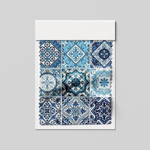 Mediterranean Tiles, Portuguese, Azulejo, Majolica Fabric