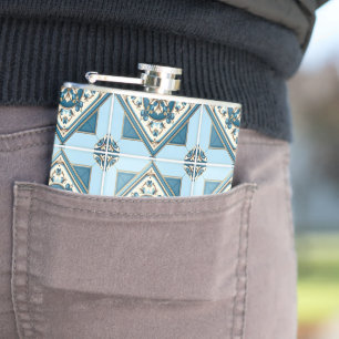 Mediterranean Tiles, Portuguese, Azulejo, Majolica Flask