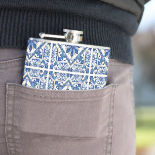 Mediterranean Tiles, Portuguese, Azulejo, Majolica Flask