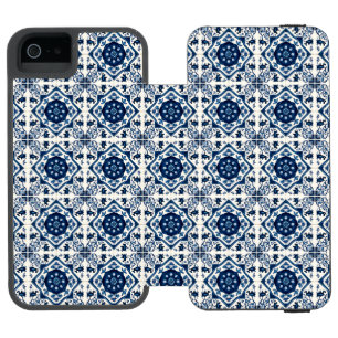 Mediterranean Tiles, Portuguese, Azulejo, Majolica iPhone SE/5/5s Wallet Case