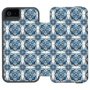 Mediterranean Tiles, Portuguese, Azulejo, Majolica iPhone SE/5/5s Wallet Case