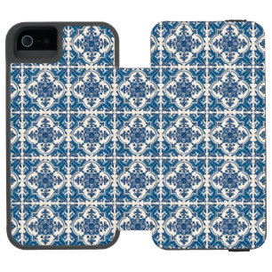 Mediterranean Tiles, Portuguese, Azulejo, Majolica iPhone SE/5/5s Wallet Case