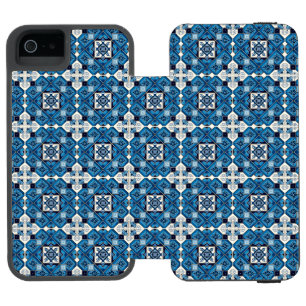 Mediterranean Tiles, Portuguese, Azulejo, Majolica iPhone SE/5/5s Wallet Case