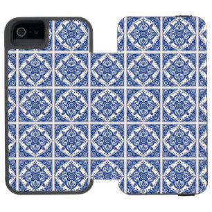 Mediterranean Tiles, Portuguese, Azulejo, Majolica iPhone SE/5/5s Wallet Case
