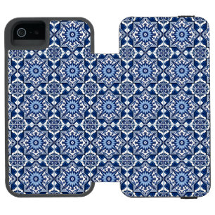 Mediterranean Tiles, Portuguese, Azulejo, Majolica iPhone SE/5/5s Wallet Case