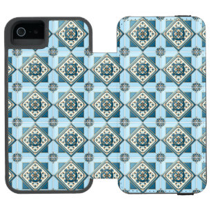 Mediterranean Tiles, Portuguese, Azulejo, Majolica iPhone SE/5/5s Wallet Case