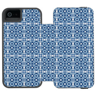 Mediterranean Tiles, Portuguese, Azulejo, Majolica iPhone SE/5/5s Wallet Case