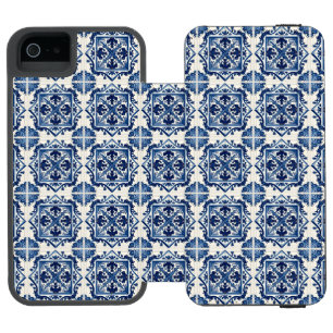 Mediterranean Tiles, Portuguese, Azulejo, Majolica iPhone SE/5/5s Wallet Case
