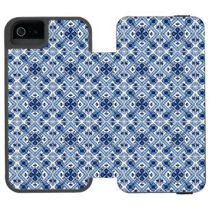 Mediterranean Tiles, Portuguese, Azulejo, Majolica iPhone SE/5/5s Wallet Case