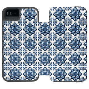 Mediterranean Tiles, Portuguese, Azulejo, Majolica iPhone SE/5/5s Wallet Case