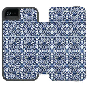 Mediterranean Tiles, Portuguese, Azulejo, Majolica iPhone SE/5/5s Wallet Case