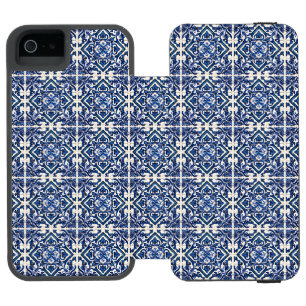 Mediterranean Tiles, Portuguese, Azulejo, Majolica iPhone SE/5/5s Wallet Case