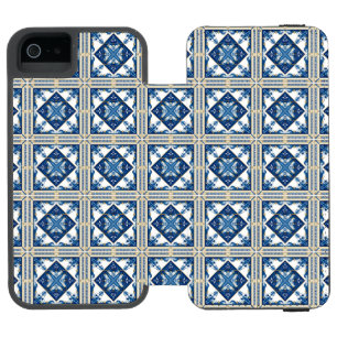 Mediterranean Tiles, Portuguese, Azulejo, Majolica iPhone SE/5/5s Wallet Case