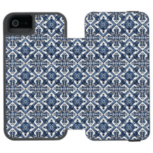 Mediterranean Tiles, Portuguese, Azulejo, Majolica iPhone SE/5/5s Wallet Case