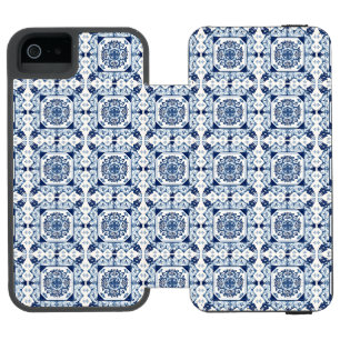 Mediterranean Tiles, Portuguese, Azulejo, Majolica iPhone SE/5/5s Wallet Case