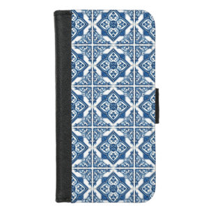 Mediterranean Tiles, Portuguese, Azulejo, Majolica iPhone 8/7 Wallet Case