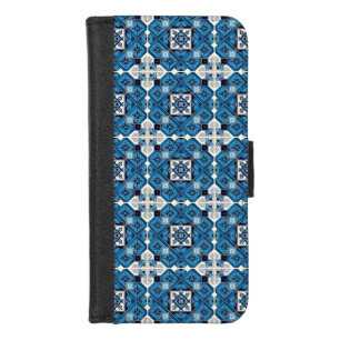 Mediterranean Tiles, Portuguese, Azulejo, Majolica iPhone 8/7 Wallet Case