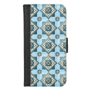 Mediterranean Tiles, Portuguese, Azulejo, Majolica iPhone 8/7 Wallet Case
