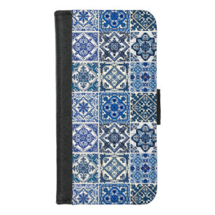 Mediterranean Tiles, Portuguese, Azulejo, Majolica iPhone 8/7 Wallet Case