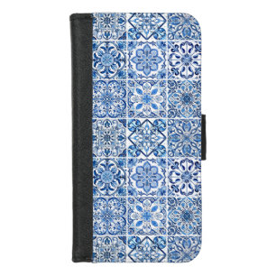 Mediterranean Tiles, Portuguese, Azulejo, Majolica iPhone 8/7 Wallet Case