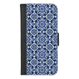 Mediterranean Tiles, Portuguese, Azulejo, Majolica iPhone 8/7 Wallet Case