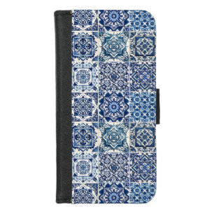 Mediterranean Tiles, Portuguese, Azulejo, Majolica iPhone 8/7 Wallet Case